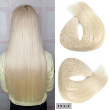 Machine Made Double Weft Remy Hair Straight Human Hair Extensions--HE13