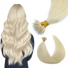 Nano Ring Hair Extension Real Human Hair Straight Micro Beads Hair Extension --HE25