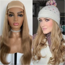 Hat Fall Wig Luxury Remy Human Hair Blonde Color - HW12
