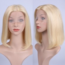 613 Blonde Straight Bob Human Hair 13x4 Lace Front Wig-BB613