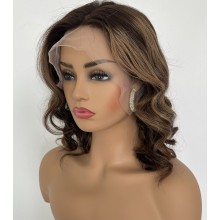 Luxury Highlight Bob Wave Human Hair 13x6 Lace Wig-lxb20