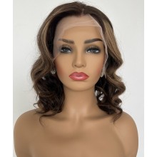 Luxury Highlight Bob Wave Human Hair 13x6 Lace Wig-lxb20