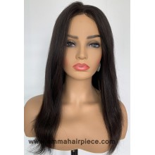 Full Thin Skin PU Knotted Base Natural Straight Hand Tied Wig--JW22