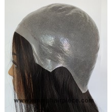 Full Thin Skin PU Knotted Base Natural Straight Hand Tied Wig--JW22