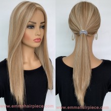 Luxury Remy Human Hair Highlight Mixed Color Lace Front Wig-YN11