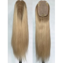 Hand Tied Silk Base Hair Topper Natural Straight Chinese Cuticle Remy Hair Topper--TP35