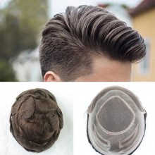 Versalite Men's Human Hair Prostheses Durable Mono Top Hair Natural Men Toupee--Versalite