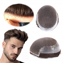 New Q6 PU Lace Men Toupee Indian Human Hair Wigs Dropshipping--Bella