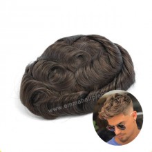 Bond Mono Base With PU In Front Human Hair Men Toupee--Bond