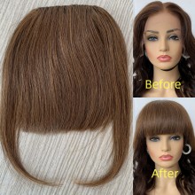 Thicker Hair Bangs Straight Clip In Remy Human Hair Natural Normal Fringe--bangs