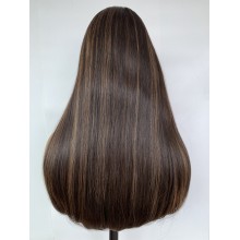 Tiny Layer 2/8 Brunette Color Natural Straight Non-Lace 5x5 Silk Top Wig --jw28