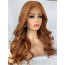 Medium Golden Copper Wave Remy Human Hair 5x5 HD Wig--BH14