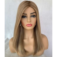Luxury European Human Hair Natural Straight Silk Top Wig-JW23