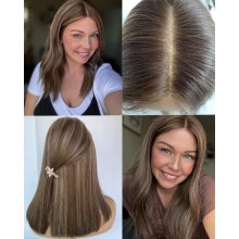 Highlights Blunt Long Bob Virgin Human Hair Invisible Silk Lace Wig--YN22