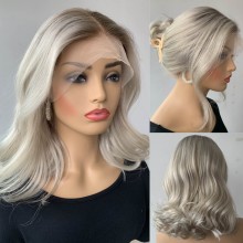 Ombre Platinum Wave Remy Human Hair 13x4 Lace Wig--EM17