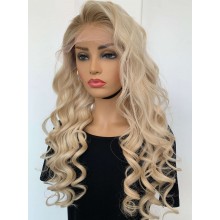 Platinum Blonde Wave Remy Human Hair 13x4 Lace Front Wig--EM19