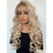 Platinum Blonde Wave Remy Human Hair 13x4 Lace Front Wig--EM19