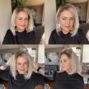 Ombre Platinum Short Wave Remy Human Hair 13x4 Lace Wig--EM18