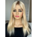 Chinese Remy Hair Natural Straight French Lace Front and Top Wig --LW39