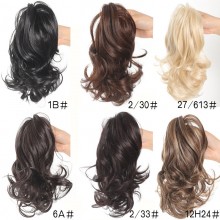 Synthetic Claw Clip Ponytail Hair Extension Short Curly Wavy Ponytail Piece
