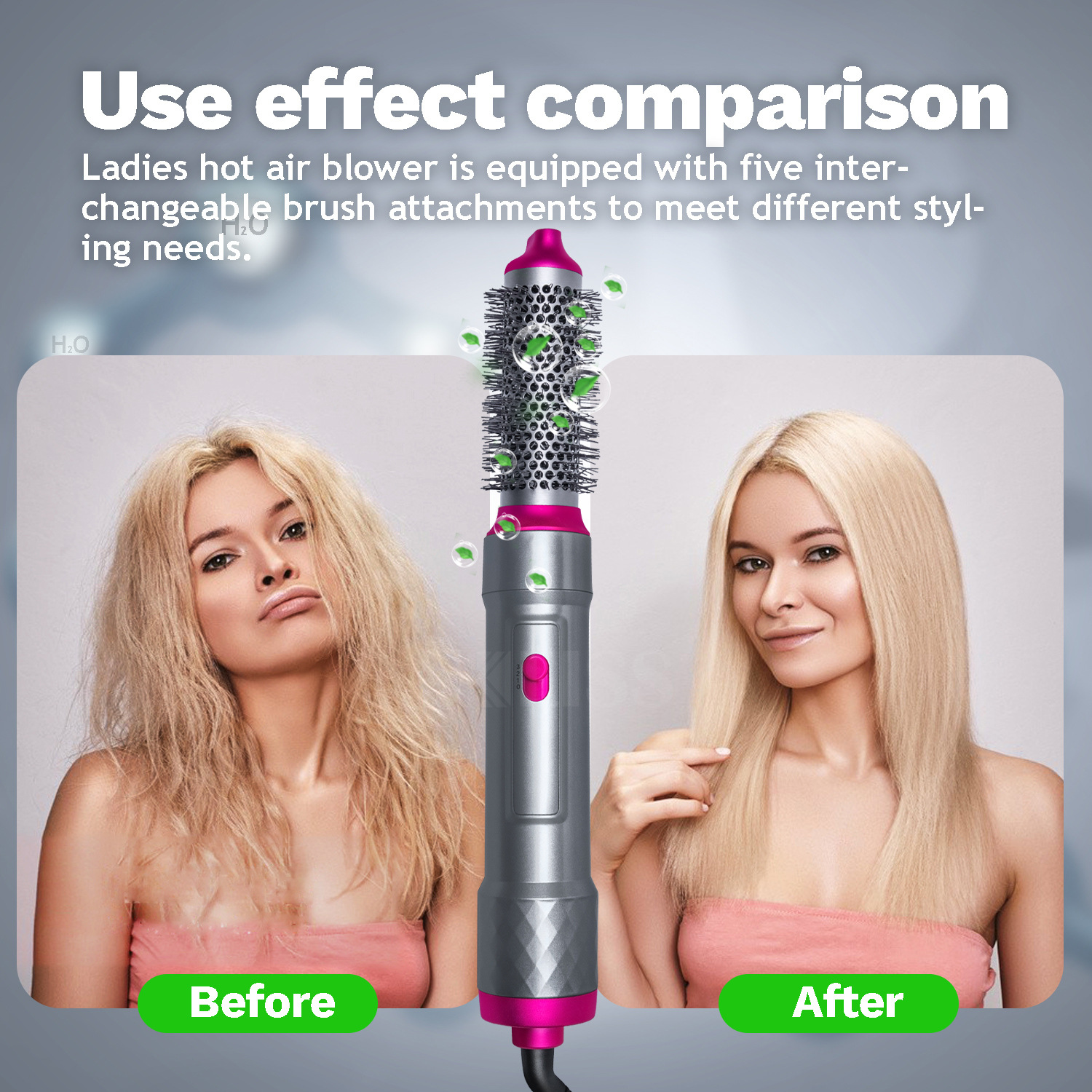 Electric Blow Dryer Comb Hair Curling Iron Kit 7