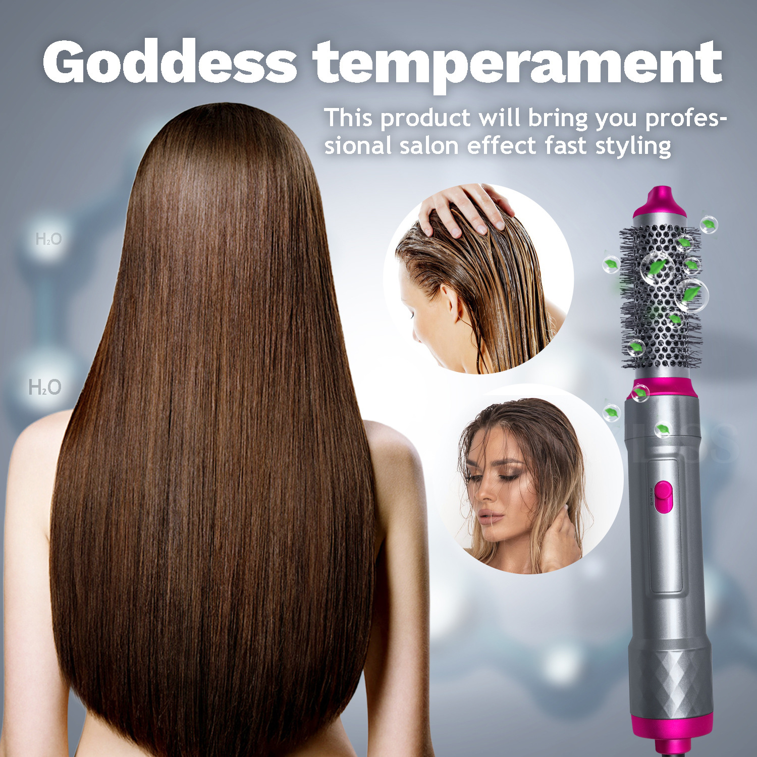 Electric Blow Dryer Comb Hair Curling Iron Kit 8